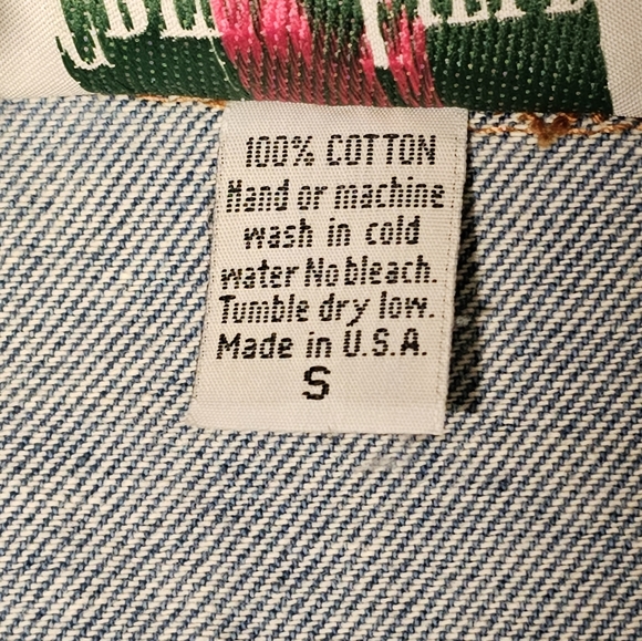 Vintage Green Field Embellished & Embroidered Denim Button Up size Small - Picture 3 of 6